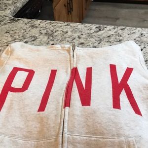 PINK hoodie with zipper/ junior large